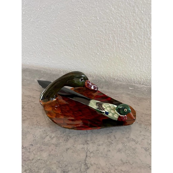 Vintage Wooden Mallard Duck Small Tray and envelop opener - Picture 2 of 7